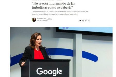 No se está informando de las futbolistas como se debería. Clara Sainz de Baranda