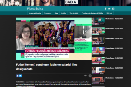 Planta Baixa. Fútbol Femenino, Abismo Salarial. Arantxa Uría